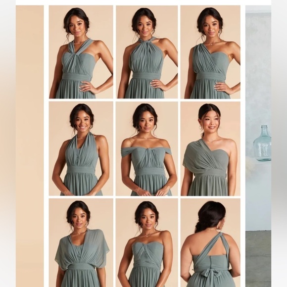 Birdy Grey Christina Sandy Mauve Convertible Tulle Dress Medium Bridesmaid Prom - Picture 6 of 7